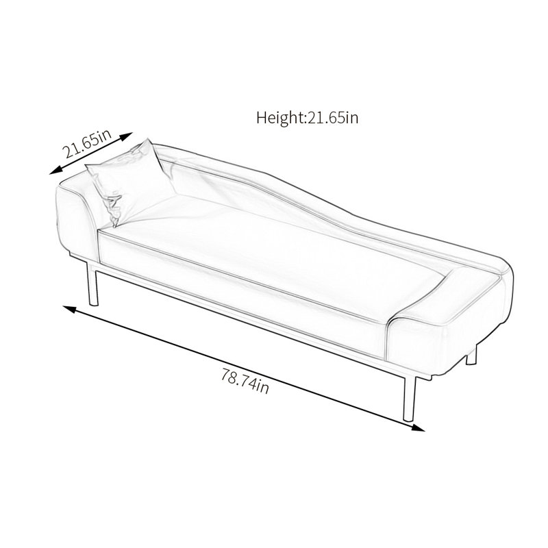 Banc rembourré en cuir, Orange, H 21,65 po x l 78,74 po x P 21,65 po