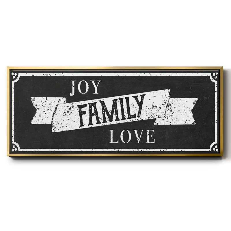 Joy Family Love - toile encadrée, H 12 po x l 30 po