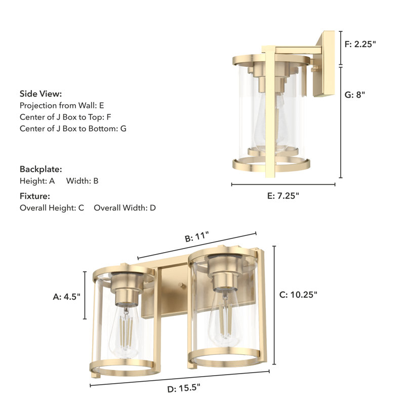 Astwood 2 - Light Dimmable Vanity Light, Alturas Gold