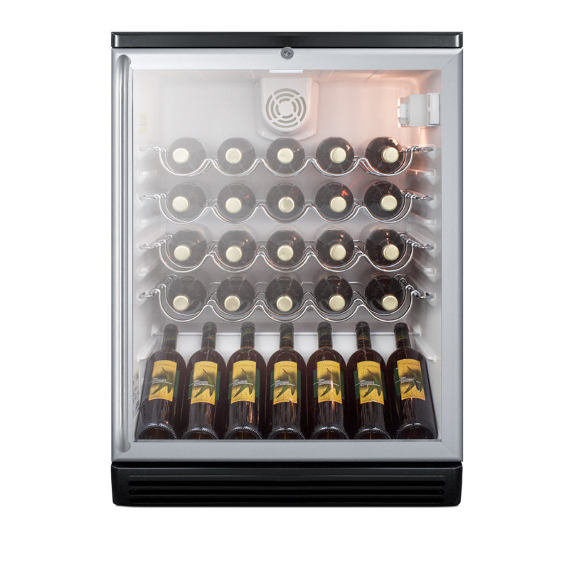 Summit Appliance Single Zone 23.63'' Freestanding 36 Bottle Wine Refrigerator with Reversible Door