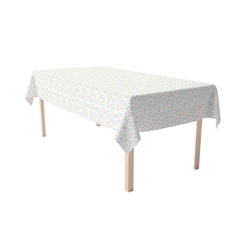 Rectangular Tablecloth, 100% Cotton, Sprinkles On White, 104" x 52"