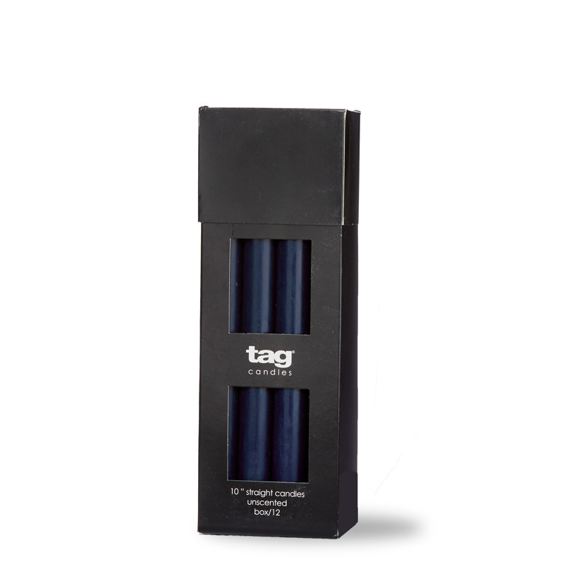 Color Studio Straight Candle, 10" H x 0.8" W x 0.8" D, Navy