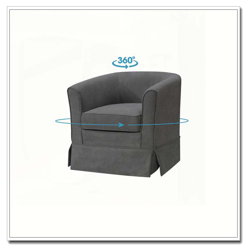 Fauteuil demi-tonneau pivotant de 28 po Tucker, Gris