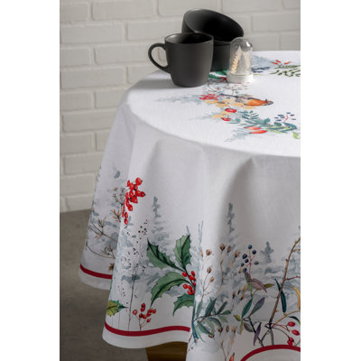 100% Cotton Round Christmas Tablecloth