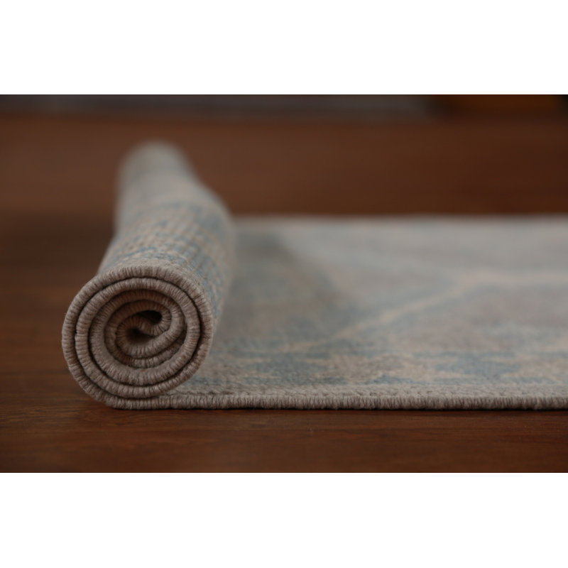 Tapis gris et bleu Oushak