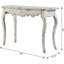 Console vieillie, table de vestibule décorative de 46 po, table d'entrée vintage avec sculptures en bois et pieds courbés, canapé blanc délavé patiné 