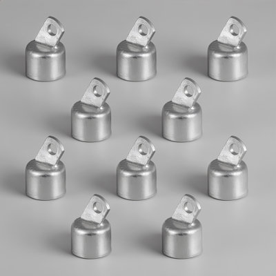  Pack of 10 Silver Galvanized Top Rail End, Rail End Cap for 1-5/8" Outside Diameter Pipe, Chain Link Fence Parts, Hardware for Chain Link Fence, Gate, Post