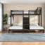 Lits gain d'espace avec rangement, lit simple triple avec cadre en métal, pour maison familiale moderne-1131752421