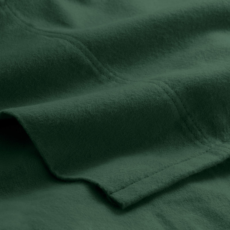 100% Cotton Flannel Sheet Set, Full / Double Sheet Set with 2 Pillowcases, Forest Green