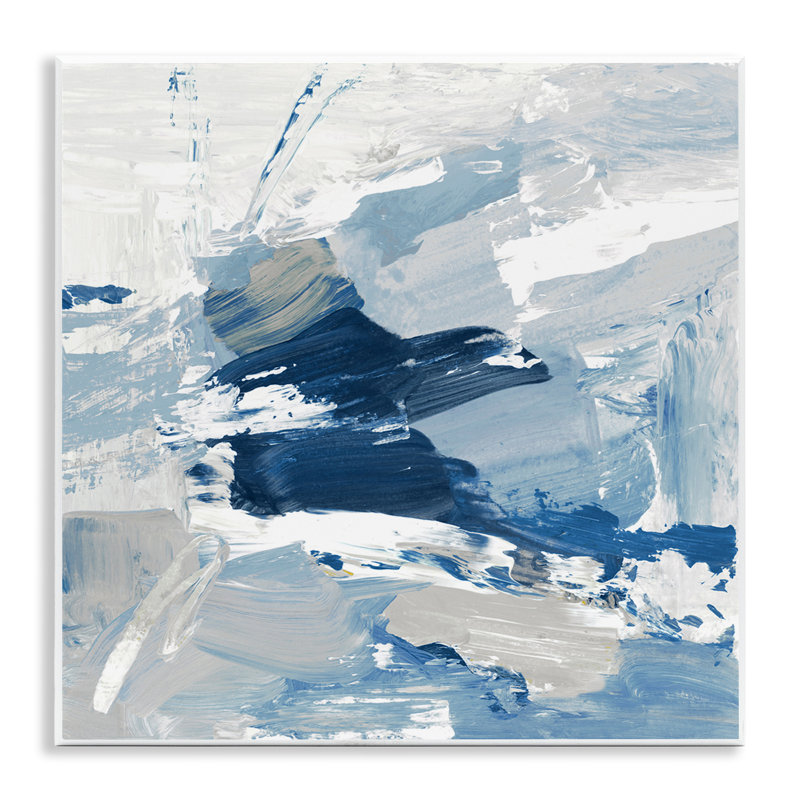 Abstrait bleu brossé, art mural par Lanie Loreth