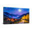 Paysage et nature au clair de lune, chemin d'automne, arbres, montagnes, étoiles, ciel nocturne-1949952650