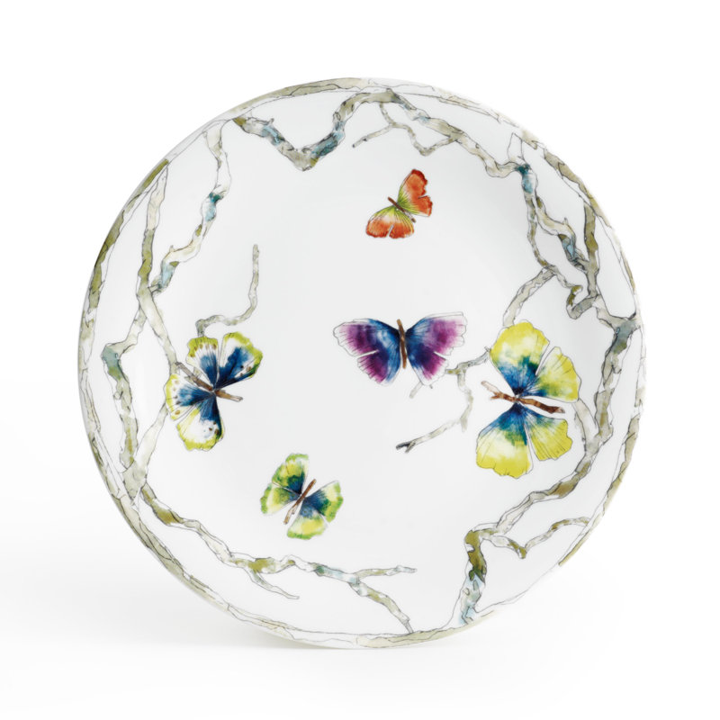 Butterfly Ginkgo Handmade Porcelain Dinner Plate