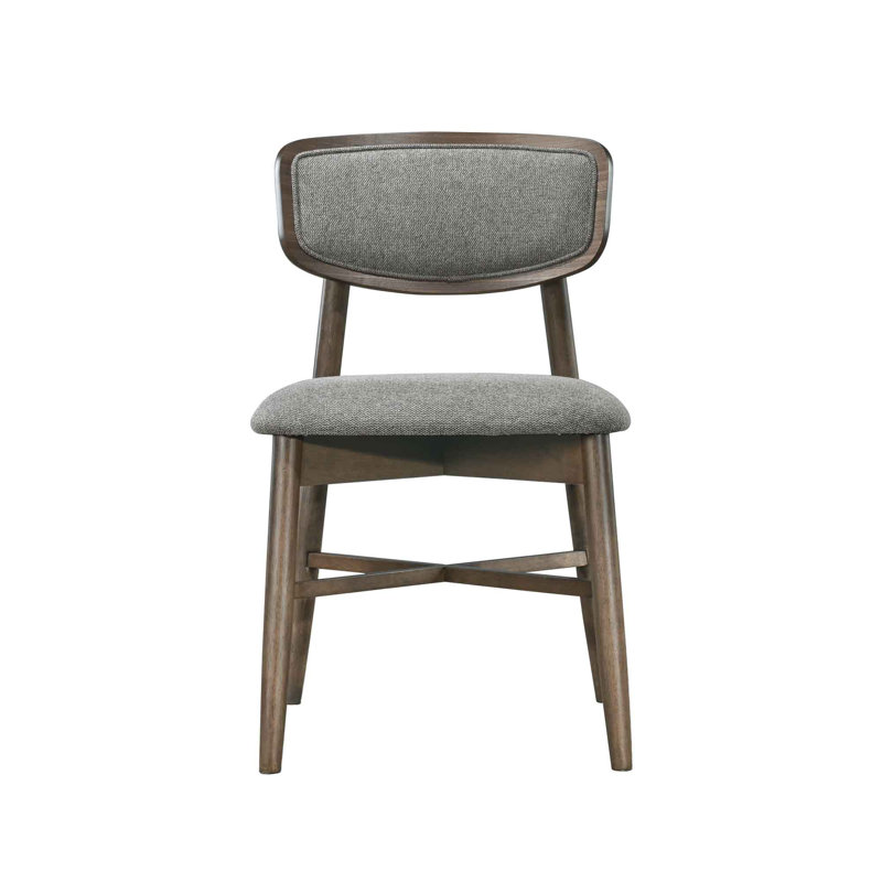Upholstered Side Chairs with Solid Wood Frame, Walnut