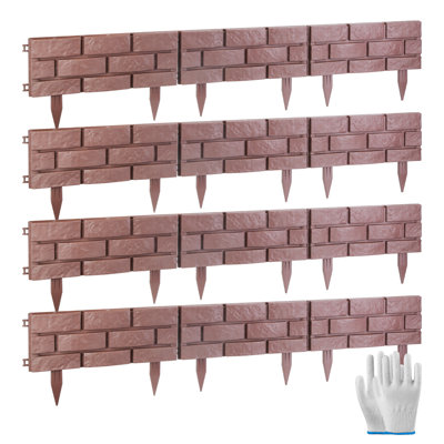 Panneaux de bordure de jardin en pierre rouge imitation, bordure de paysage flexible en PP avec connecteurs rotatifs pour jardin de jardin