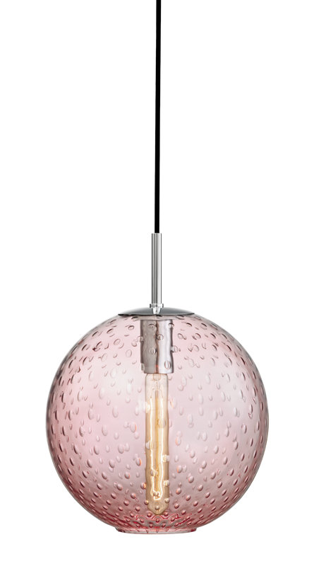 Rousseau 1 Light Pendant, 7.75" H X 6" W X 6" D, Blue, Polished Chrome