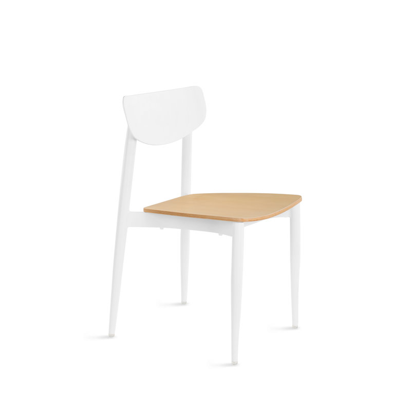 Dining Chair, White/Brown