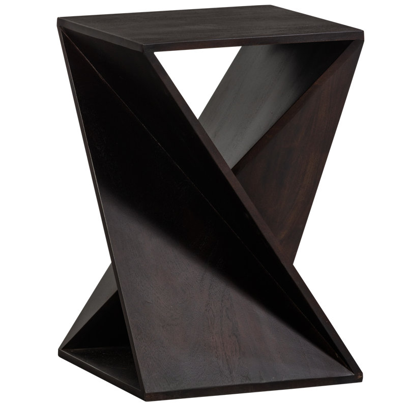Ikem Solid Wood Pedestal End Table