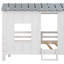 Lit mezzanine simple simple avec toit et deux fenêtres à l'avant, blanc