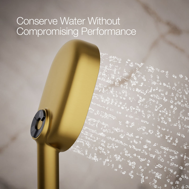 Statement 2.5 GPM Oval Multifunction Handshower With Katalyst Air-Induction Technology, Vibrant Brushed Moderne Brass