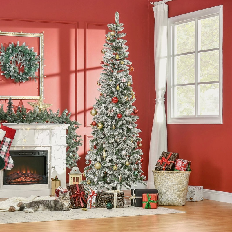 Arbre de Noël artificiel pin enneigé 7,5 pi avec des branches réalistes et 668 pointes, 7.5'