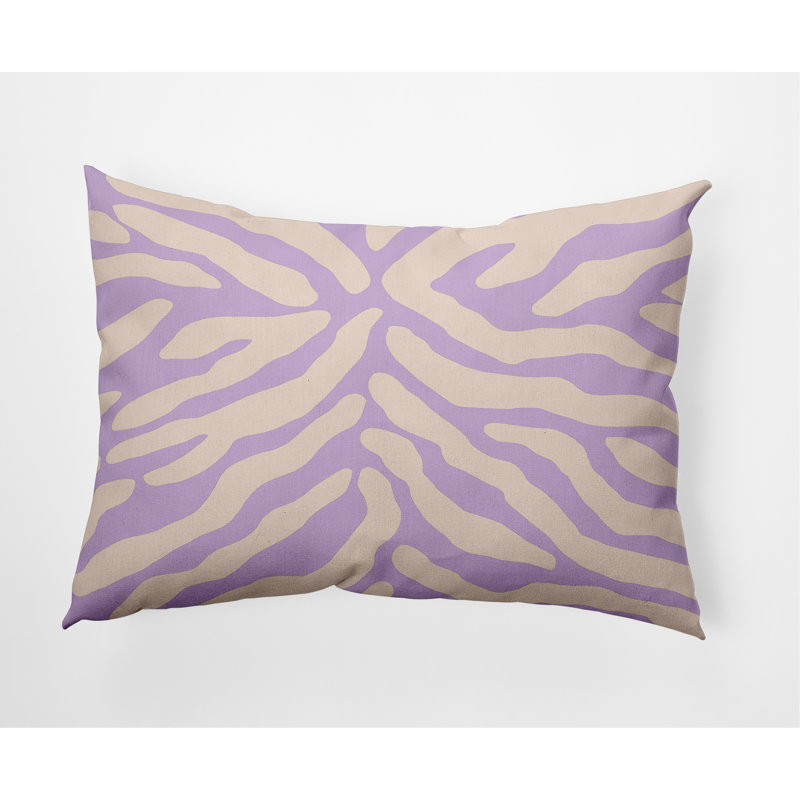 Animal Print Outdoor Reversible Throw Pillow, Lilac