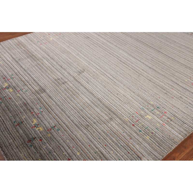 Tapis tribal rayé Gabbeh 6 x 8