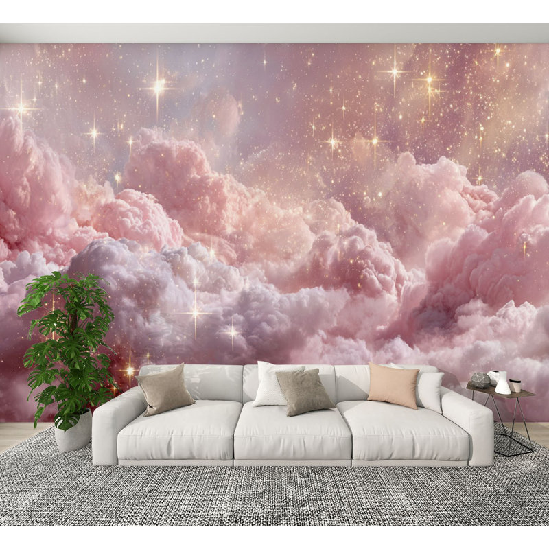 Papier peint autocollant Boho Clouds, L 144 po x l 100 po