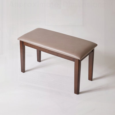 Solid Wood Frame Bench with Soft Breathable Tech Fabric Cushion, Heavy Duty Farmhouse Upholstered Stool, Multi-use Furniture for Various Rooms and Extra Seating