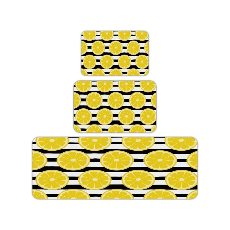 Ensemble de 3 tapis de cuisine Lemon Slice