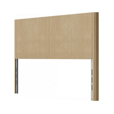Tête de lit en bois moderne avec ondulé arqué, convient aux lits de taille grand, à grain vertical, de style maison de campagne et rétro, facile à assembler