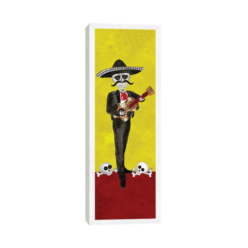 Day Of The Dead Vertical II by Tara Reed - Panoramic Painting on Canvas, 121.92 cm H x 40.64 cm W, White Framed