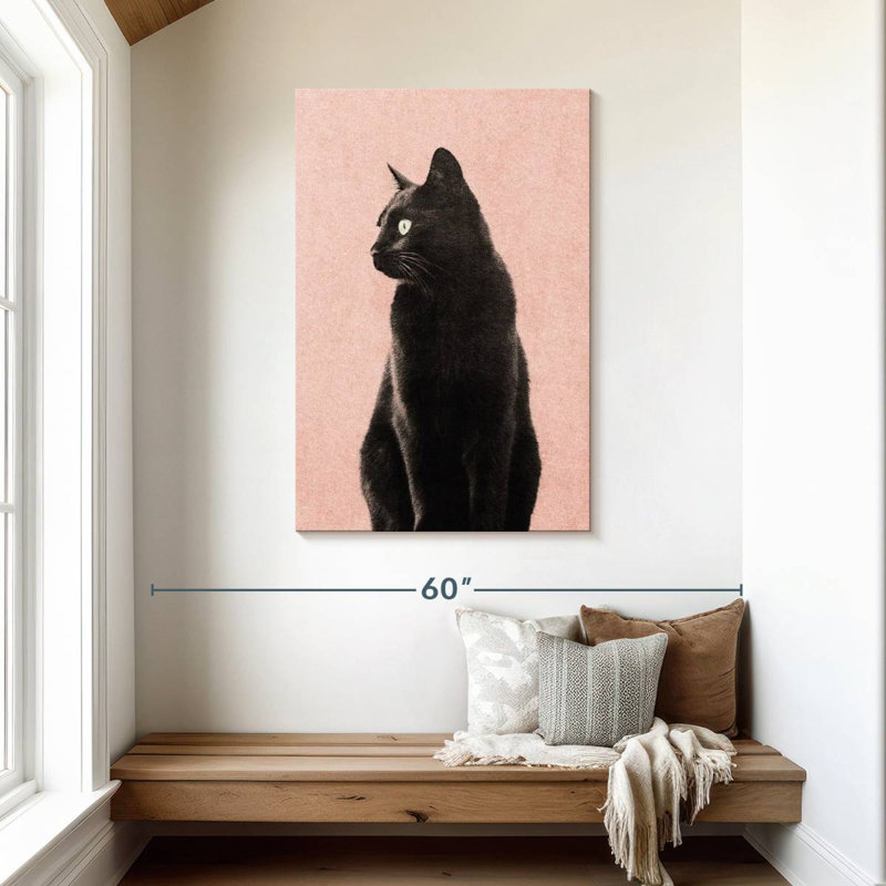 Brampt Black Cat Peach, 45" H x 30" W