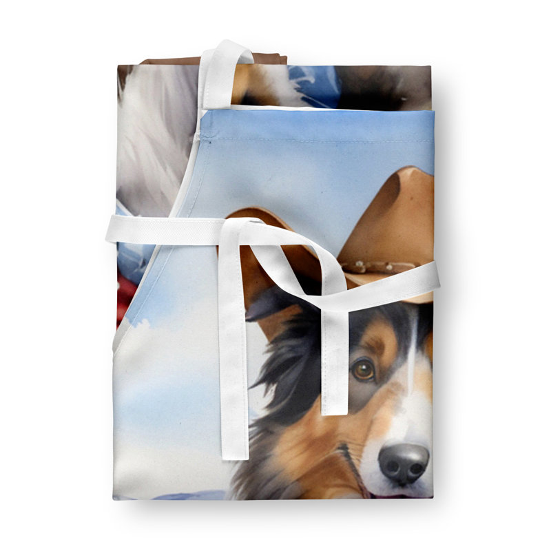 Tablier de bienvenue Collie Cowboy