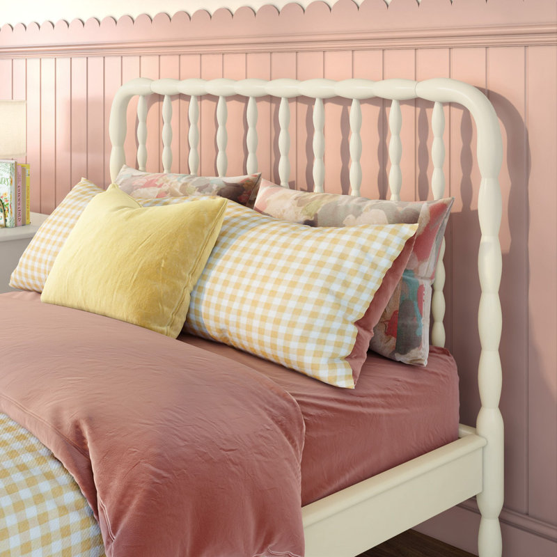 Lind Spindle Solid Wood Bed, Full, Linen White