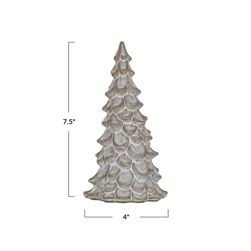 Compact Stoneware Tree With Reactive Glaze