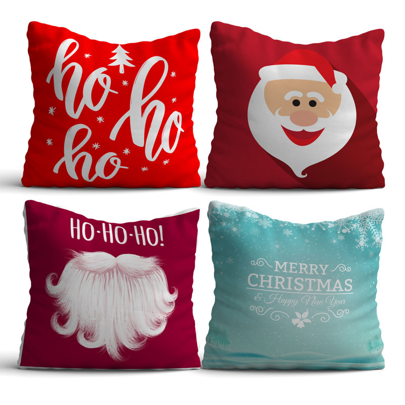 Premium Cushion Set (4 Pieces), 17.0 x 17.0 Inches, 50% Cotton / 50% Polyester | Machine Washable, Digital Print Design | Soft & Durable, Perfect for Living Room, Patio, and Bedroom Decor