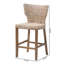 Tabouret de comptoir moderne bohémien gris Kubu Rattan