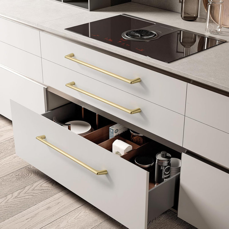 Paquet de 10 poignées d'armoire - poignées d'armoire de cuisine à trou central, poignées de tiroir durables pour armoires, armoires, commodes et garde-robes
