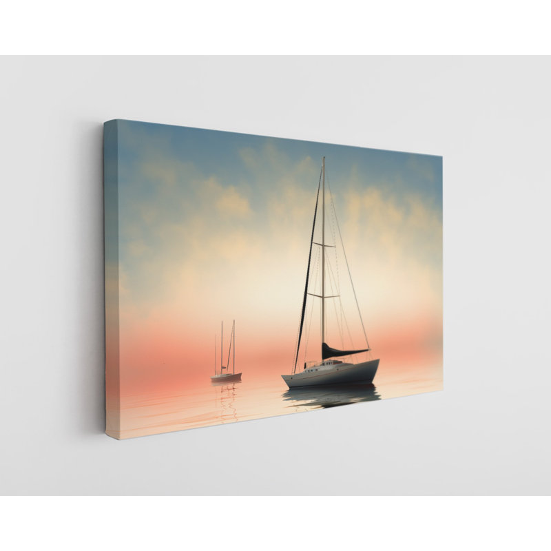 Yatchs in the Ocean, reproduction sur toile, H 20 po x l 30 po