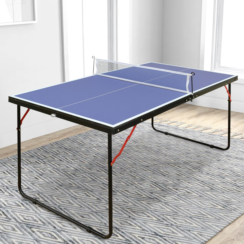 Table de tennis de table, tennis de table extérieur, ensemble de table de ping-pong pliable et portable avec filet et 2 raquettes - idéal pour les jeux d'intérieur et d'extérieur