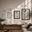 Flamingo Grace Boho - Framed Print-381115829-381115828