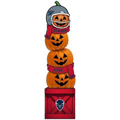 Howard University Pumpkin Stacked Leaner With Helmet