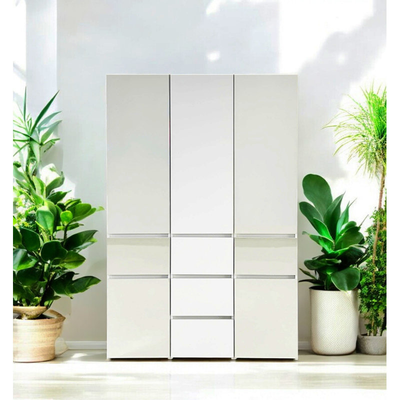 Système de placard modulaire en bois avec miroir Elise