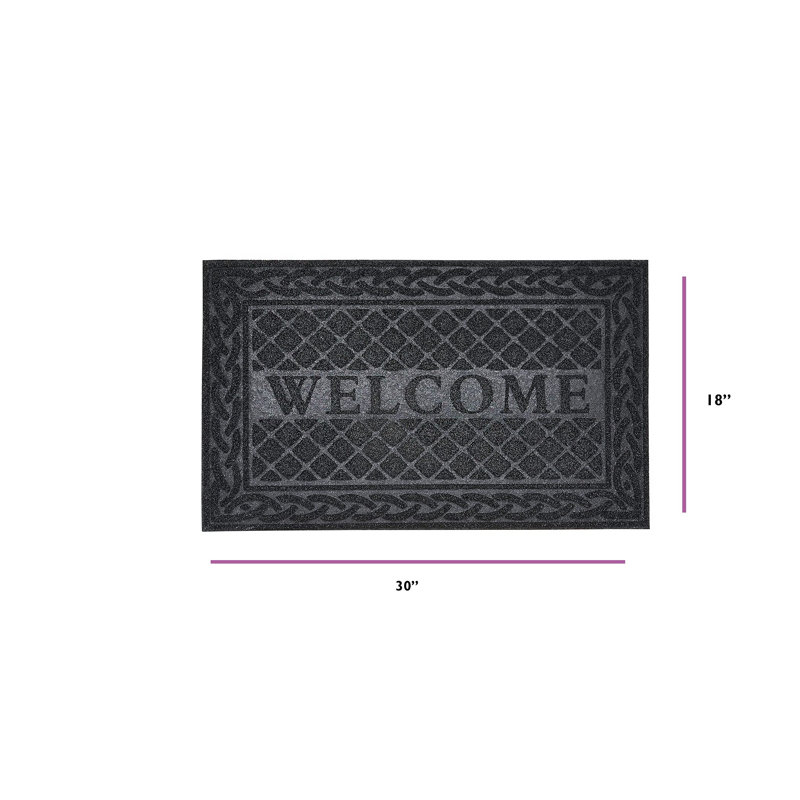  Tapis d'entrée pour l'entrée, porte d'entrée, paquet de 2 - tapis d'intérieur / extérieur, tapis d'entrée pour espace très fréquenté, paillasson intérieur et extérieur - facile à nettoyer - 18 po x 30 po, noir, paquet de 2