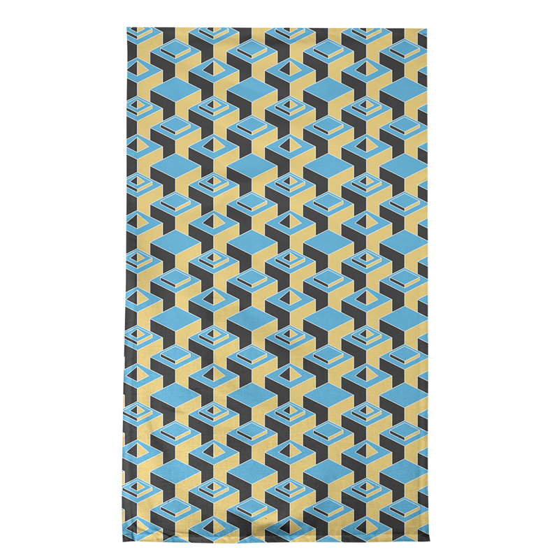 Patricia Geoffrey Tea Towel Kitchen Towel, Yellow/Blue, Cotton Twill