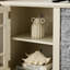 Meuble télé blanc avec imitation pierre empilée, 178 cm de large, rangement à 2 portes, compatible avec les téléviseurs de 190 cm, 6 passe-câbles, 4 étagères réglables, meuble moderne, design pierre, largeur 175 cm, capacité