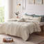 Literie 3 pièces en velours matelassé à losanges, couleur champagne, taille Twin/Twin XL
