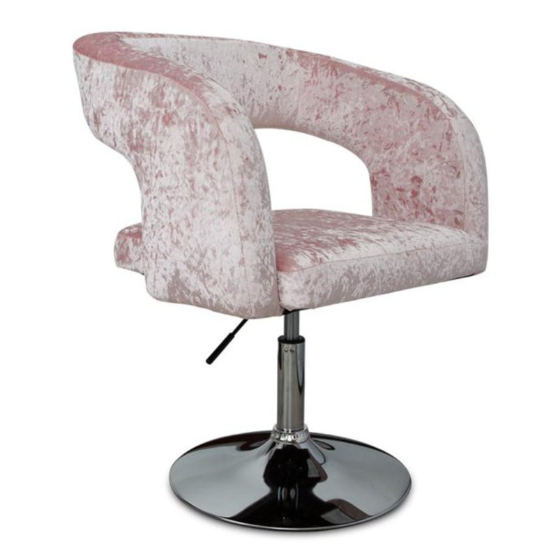 Fauteuil de coiffeuse moderne avec hauteur réglable Ronni, Rose