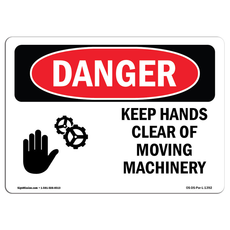 OSHA Danger Sign, 12" H x 18" W x 0.1" D