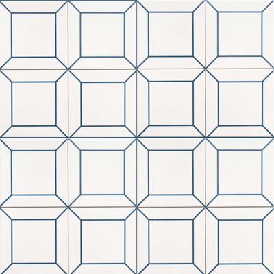 Frame 6" x 6" Blue Glossy Ceramic Wall Tile